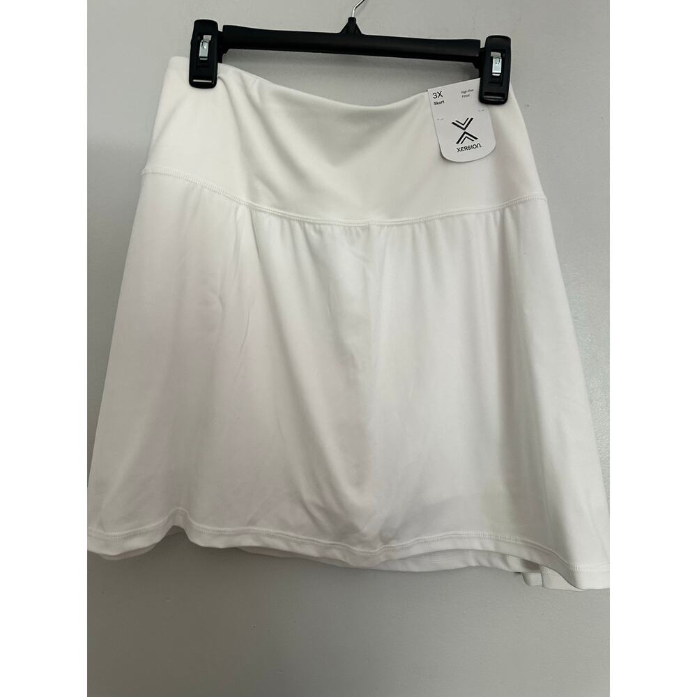NWT Xersion 3X White Skort High-Rise Athletic Skirt Tennis Pickleball Golf Plus